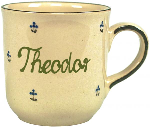 Namensbecher mit Schrift (1 Zeile) Streublume