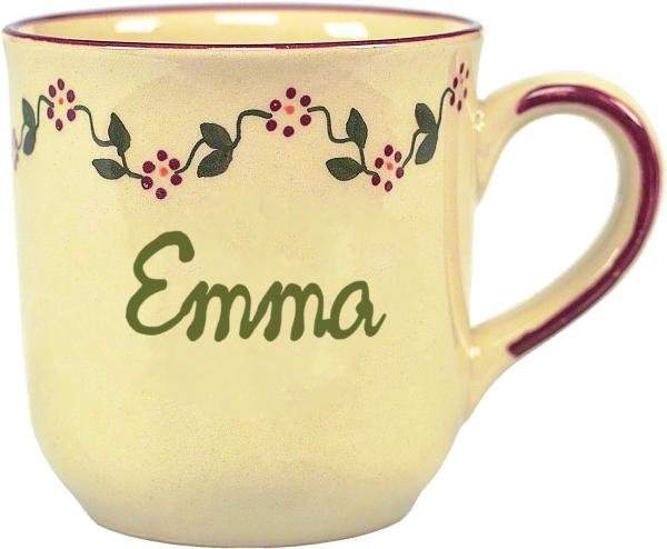 Namensbecher mit Schrift (1 Zeile) Vergissmeinnicht bordeaux