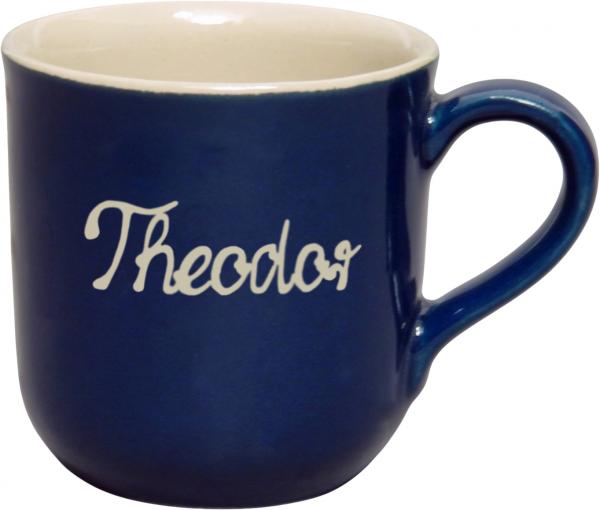 Namensbecher mit Schrift (1 Zeile) glänzend blau