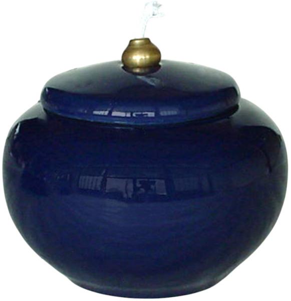 Öllampe  glänzend blau