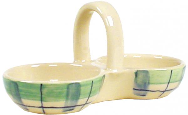 Pfeffer-Salz Napf karo grün-blau