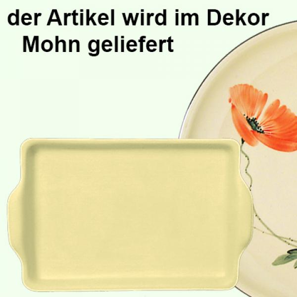 Platte 19 eckig Mohn