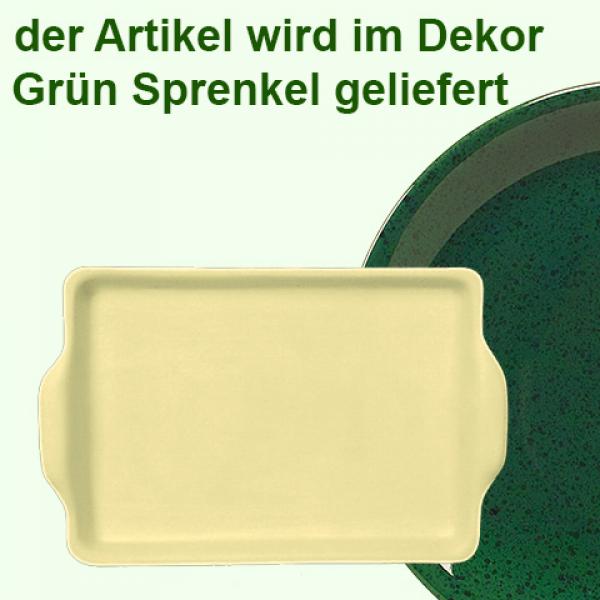 Platte 19 eckig grün Sprenkel
