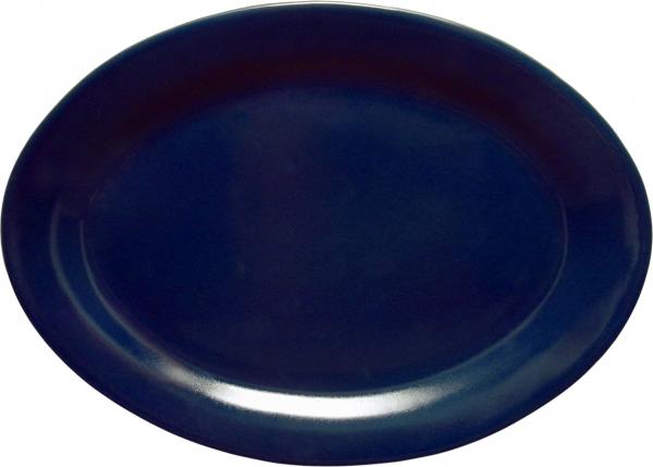 Platte 29 oval glänzend blau