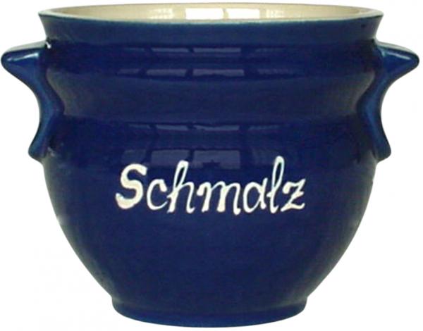 Schmalztopf glänzend blau - 2.Wahl