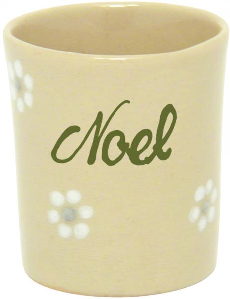 Schnapps-/Eierbecher mit Schrift (1 Zeile) Gänseblümchen