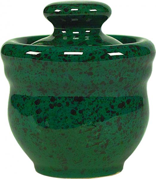 Senftopf grün Sprenkel