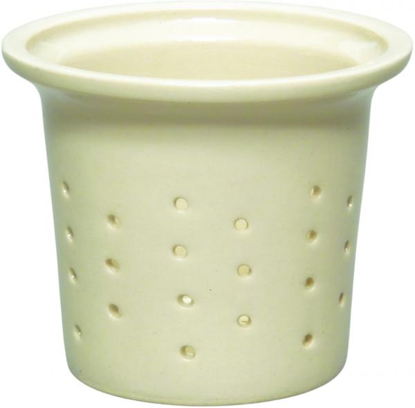 Mollytasse mit Sieb und Deckel matt hell 1 Punkt