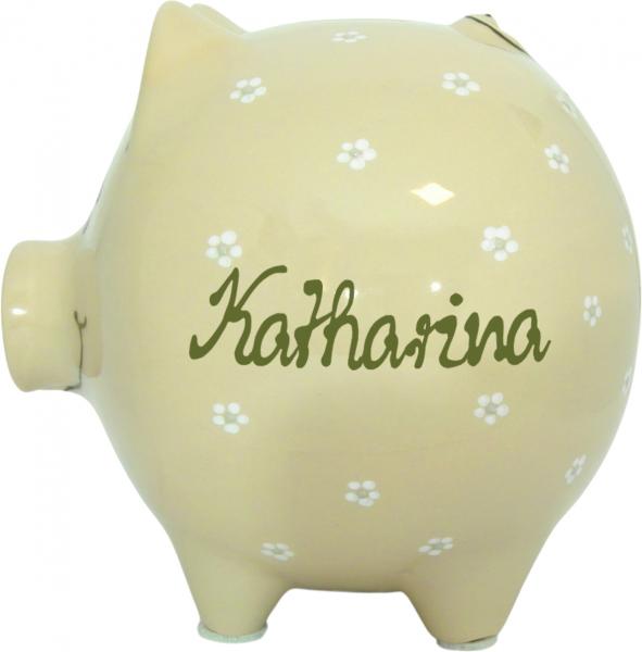 Sparschwein groß mit Schrift (1 Zeile) blau 1 Punkt - Kopie