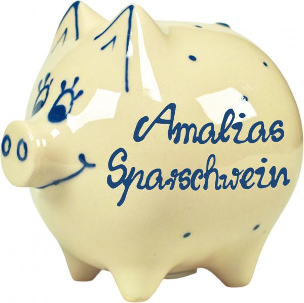 Sparschwein mittel mit Schrift (2 Zeilen)