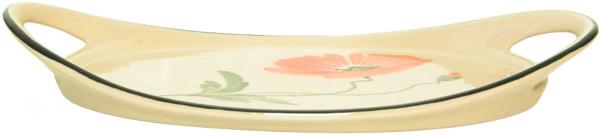 Tablett 25 oval Mohn