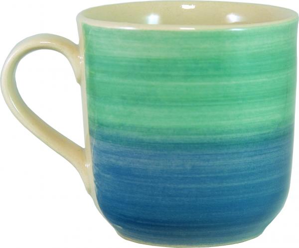 Kaffeebecher mit Schrift (2 Zeilen) Aqua