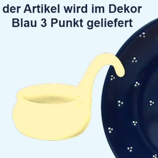 Teelicht mit Henkel blau 3 Punkt