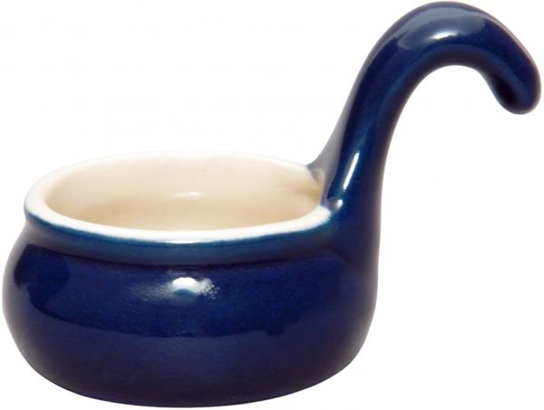 Teelicht mit Henkel glänzend blau