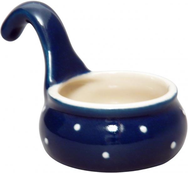 Teelicht mit Henkel blau 3 Punkt