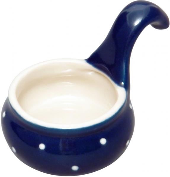 Teelicht mit Henkel blau 3 Punkt