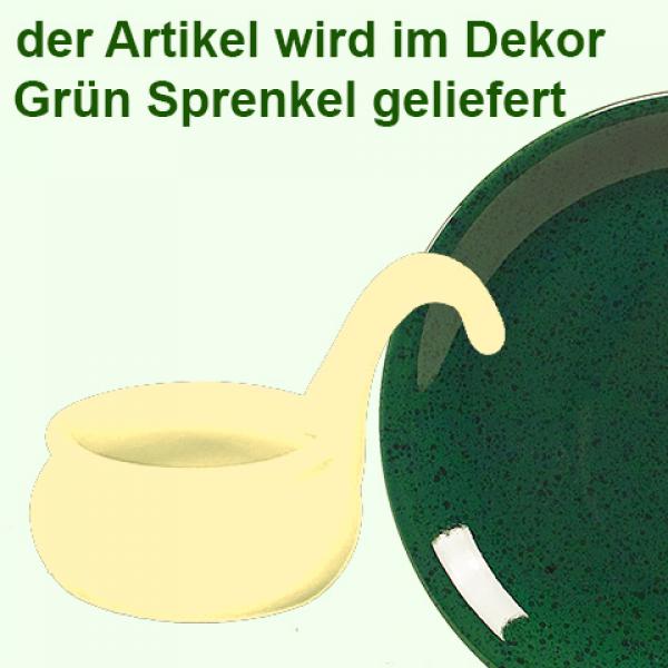Teelicht mit Henkel grün Sprenkel