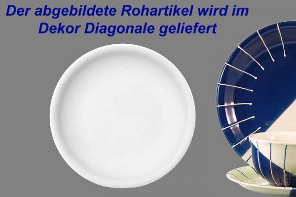 Dessertteller 19 mit Schrift (1 Zeile) Diagonale