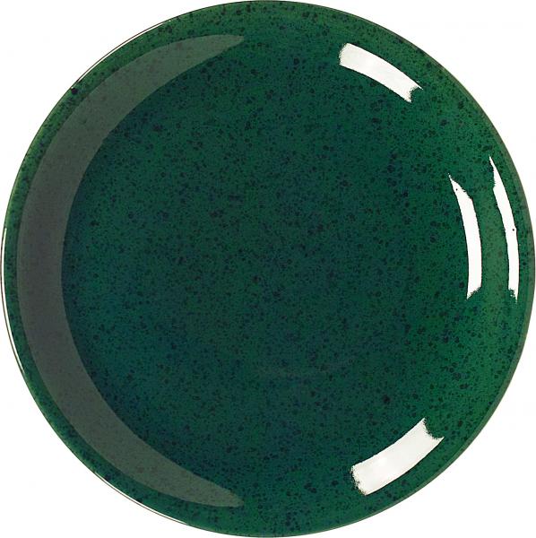 Teller 24 flach grün Sprenkel