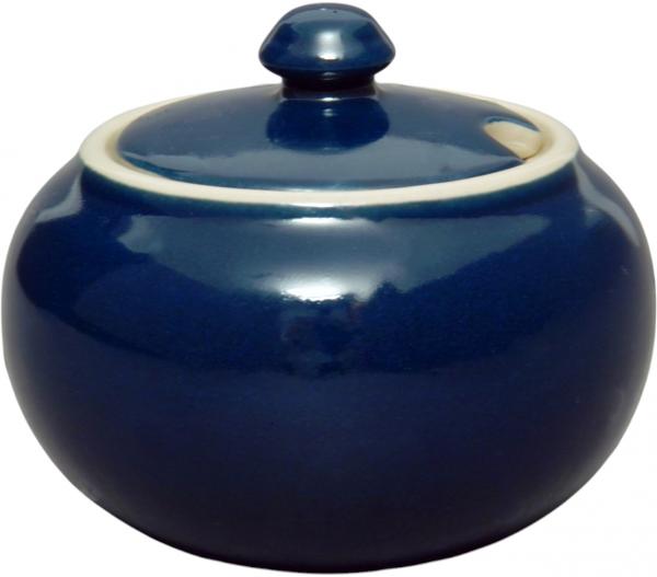 Zuckerdose glänzend blau