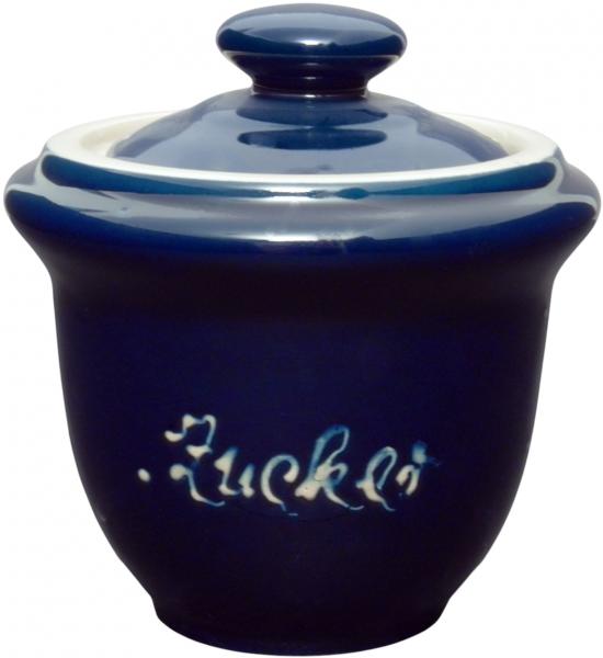 Zuckertopf glänzend blau