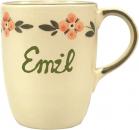 Cappuccino mit Schrift (1 Zeile) Wilde Rose