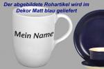 Cappuccino mit Schrift (2 Zeilen) matt blau