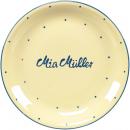 Dessertteller 19 mit Schrift (1 Zeile) hell 1 Punkt