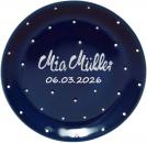 Dessert Plate 19 mit Schrift (2 Zeilen) Blue 1 point