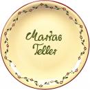 Dessertteller 19 mit Schrift (2 Zeilen) Vergissmeinnicht bordeaux