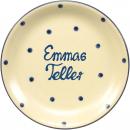 Dessertteller 19 mit Schrift (2 Zeilen) Elli blau