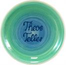 Dessertteller 19 mit Schrift (2 Zeilen) Aqua