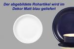 Dessertteller 19 mit Schrift (1 Zeile) matt blau