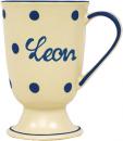 Fußtasse mit Schrift (1 Zeile) Elli blau