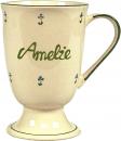 Fußtasse mit Schrift (1 Zeile) Streublume