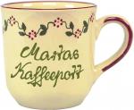 Kaffeebecher mit Schrift (2 Zeilen) Vergissmeinnicht bordeaux