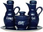 Menage  glänzend blau