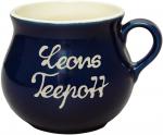 Mollytasse mit Schrift (2 Zeilen) glänzend blau