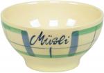 Müslischale 15 mit Schrift karo grün-blau