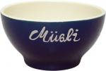 Müslischale 15 mit Schrift (1 Zeile) glänzend blau