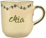 Namensbecher mit Schrift (1 Zeile) Vergissmeinnicht