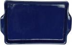 Platte 19 eckig glänzend blau