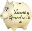 Sparschwein mittel mit Schrift (2 Zeilen)